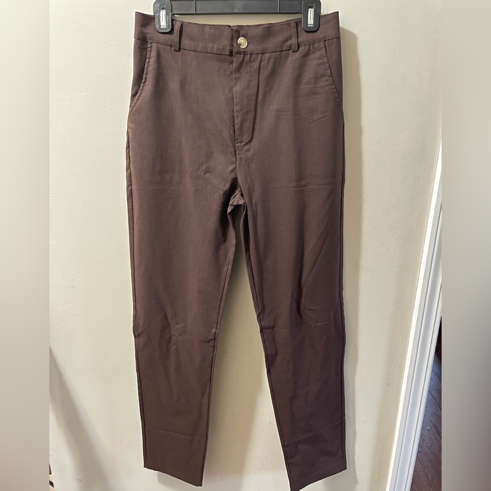 Classic Men's Polyester Traveler Chinos in Rich Brown 30x29